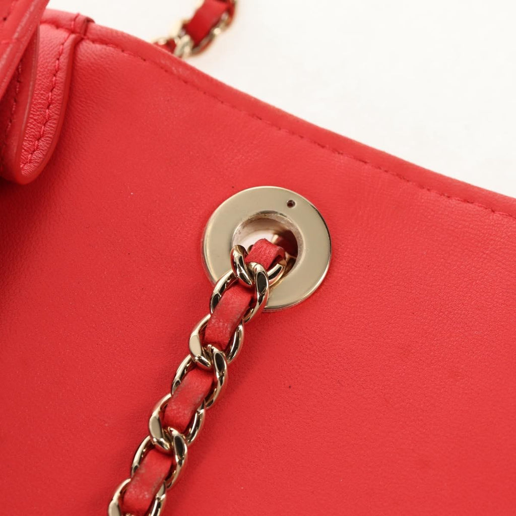 Chanel Trendy Cc Clutch With Chain Quilted Lambskin Red Leather Clutche & Pouche Bag (Pre-Owned)