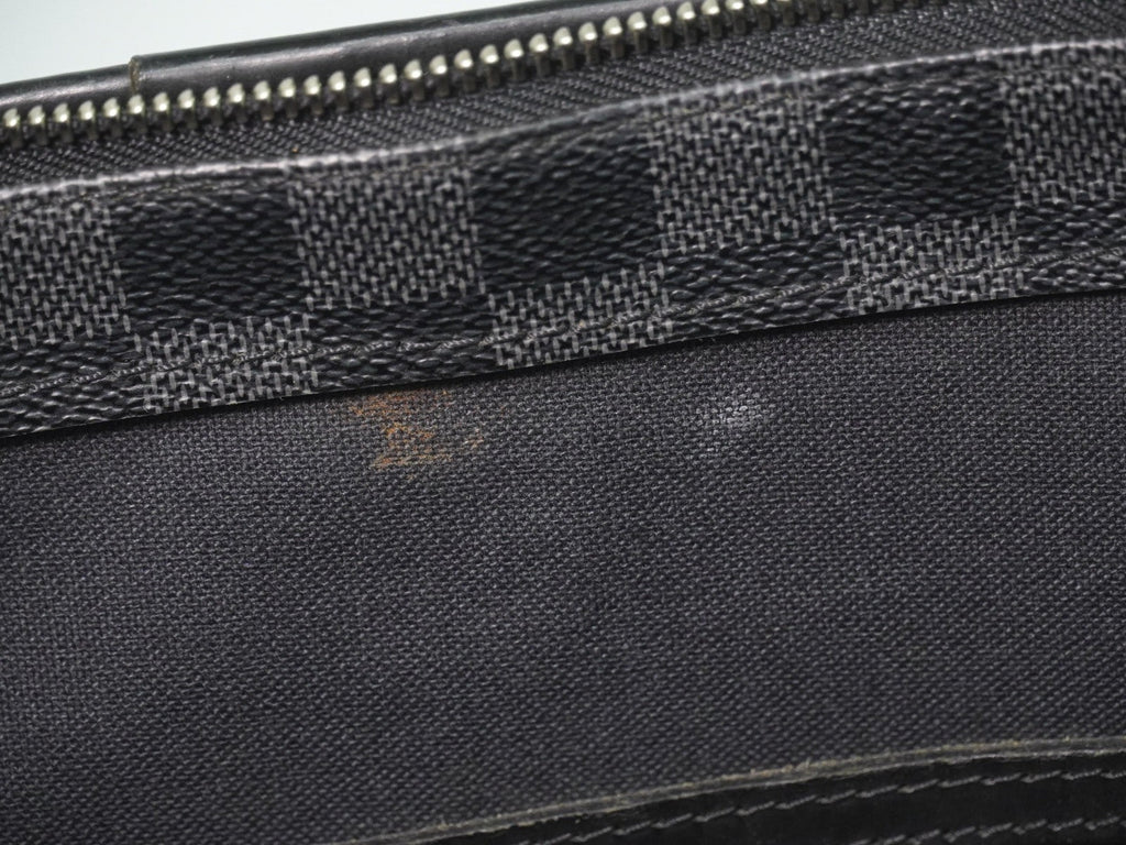Louis Vuitton Tadao Handbag Damier Graphite Black Canvas Tote Bag Bag (Pre-Owned)