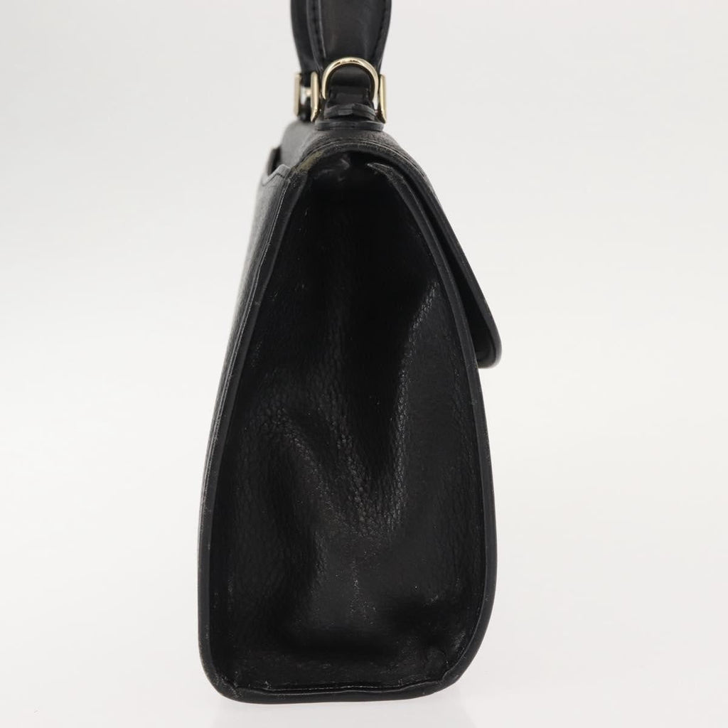 Burberry Vintage Handbag Leather Black Leather Handbag (Pre-Owned)