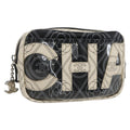 Chanel Logo Camera Case Clutch Printed Coated Canvas Black Pvc Clutche & Pouche Bag (Pre-Owned)