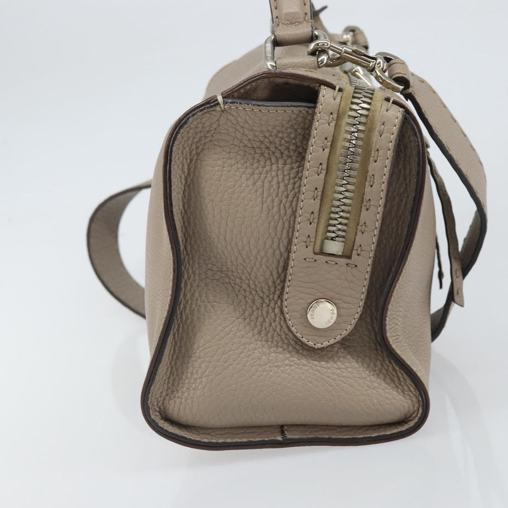 Fendi Selleria Lei Bag Leather Gray Leather Handbag (Pre-Owned)