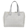 Chanel Travel Line Tote Nylon Silver Nylon Tote Bag Bag (Pre-Owned)