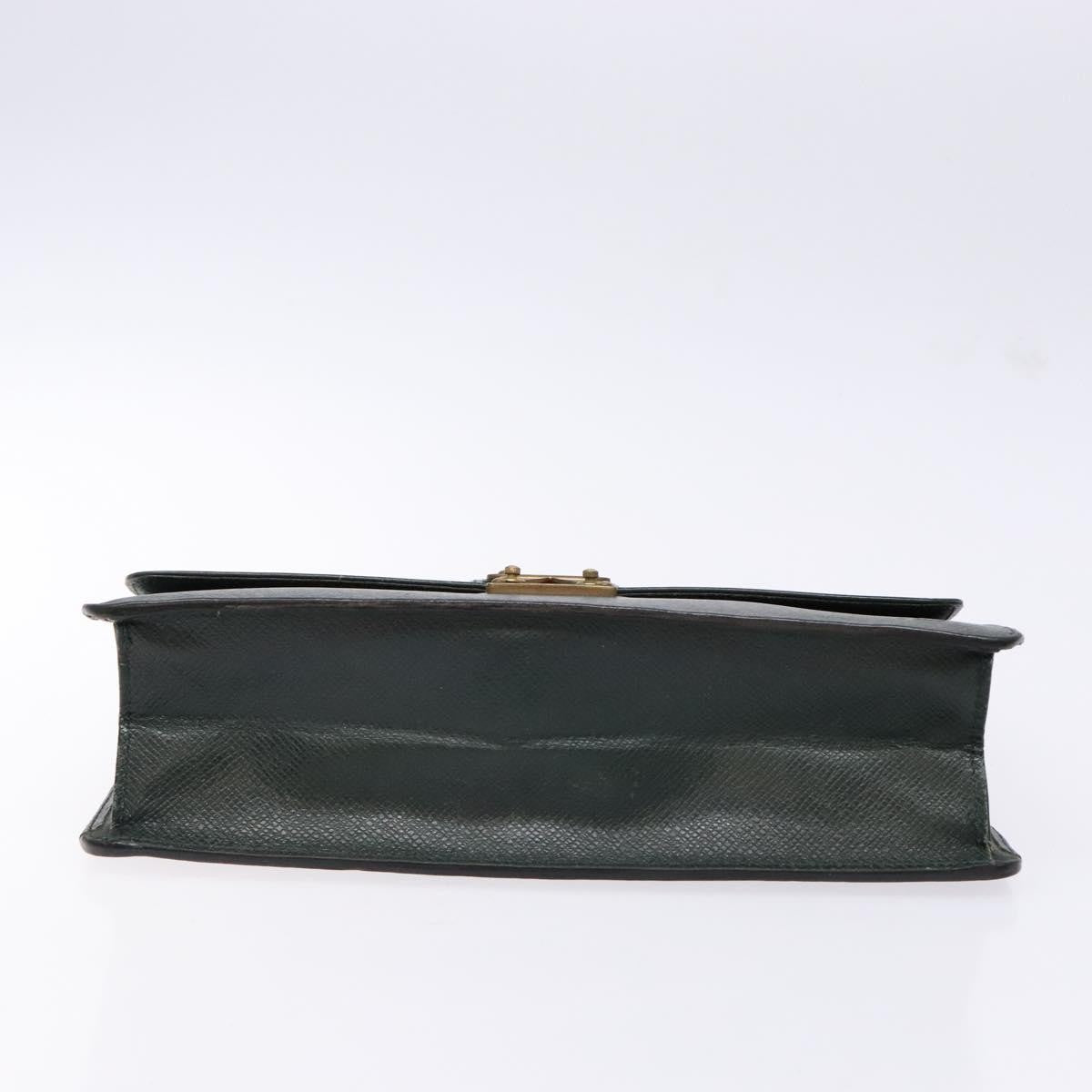 Louis Vuitton Kourad Pouch Taiga Green Leather Clutche & Pouche Bag (Pre-Owned)