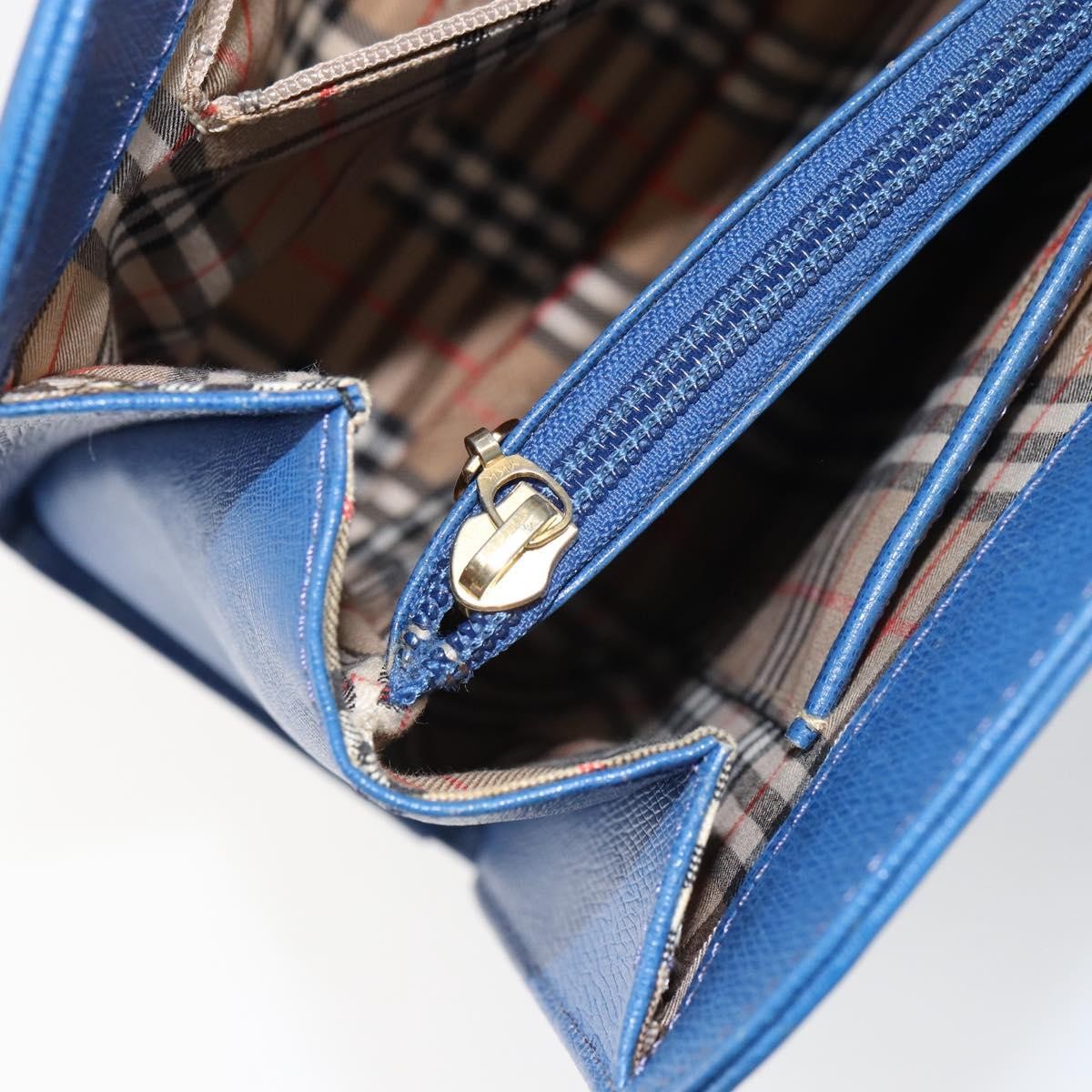 Burberry Vintage Handbag Leather Blue Leather Handbag (Pre-Owned)