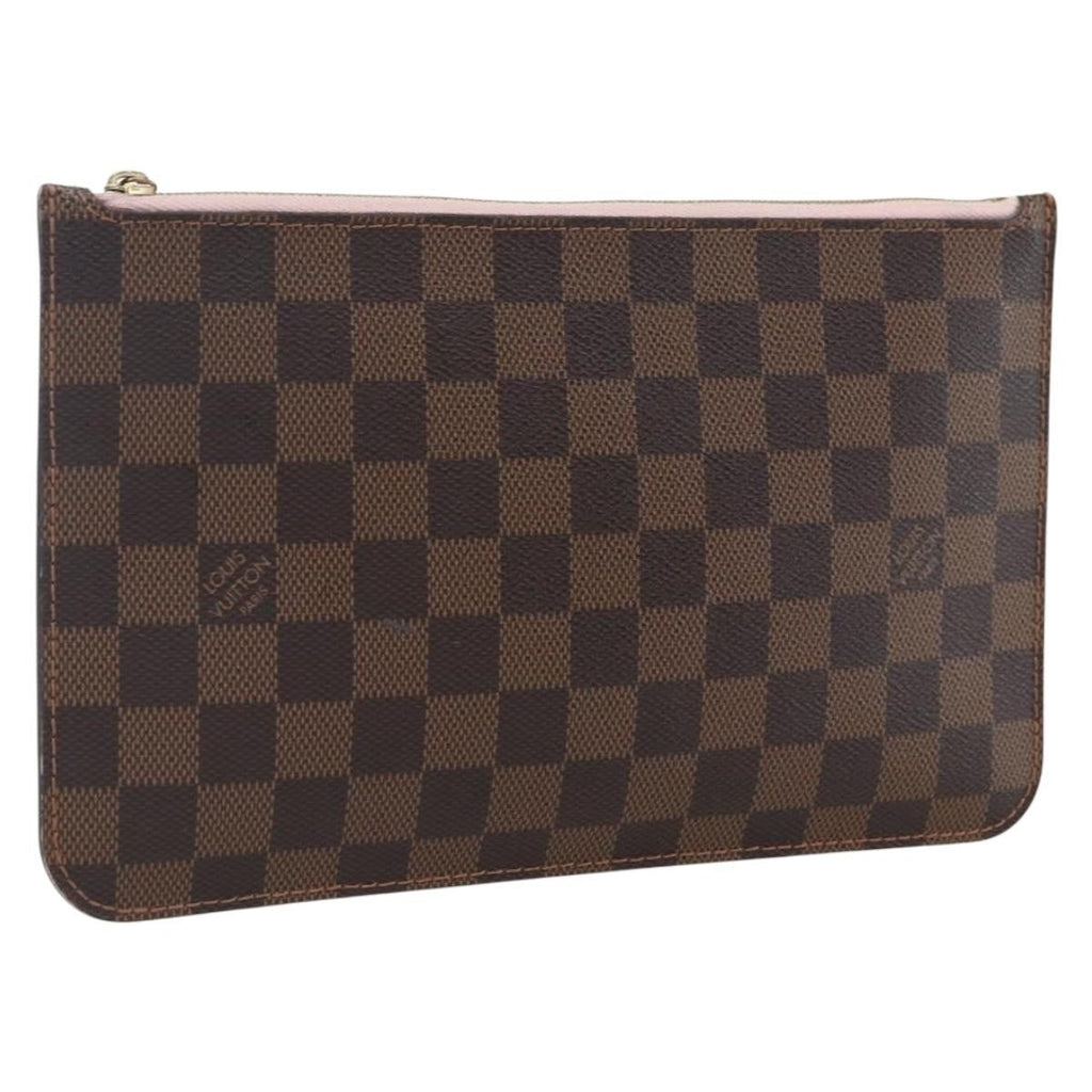 Louis Vuitton Neverfull Pochette Damier Brown Canvas Clutche & Pouche Bag (Pre-Owned)