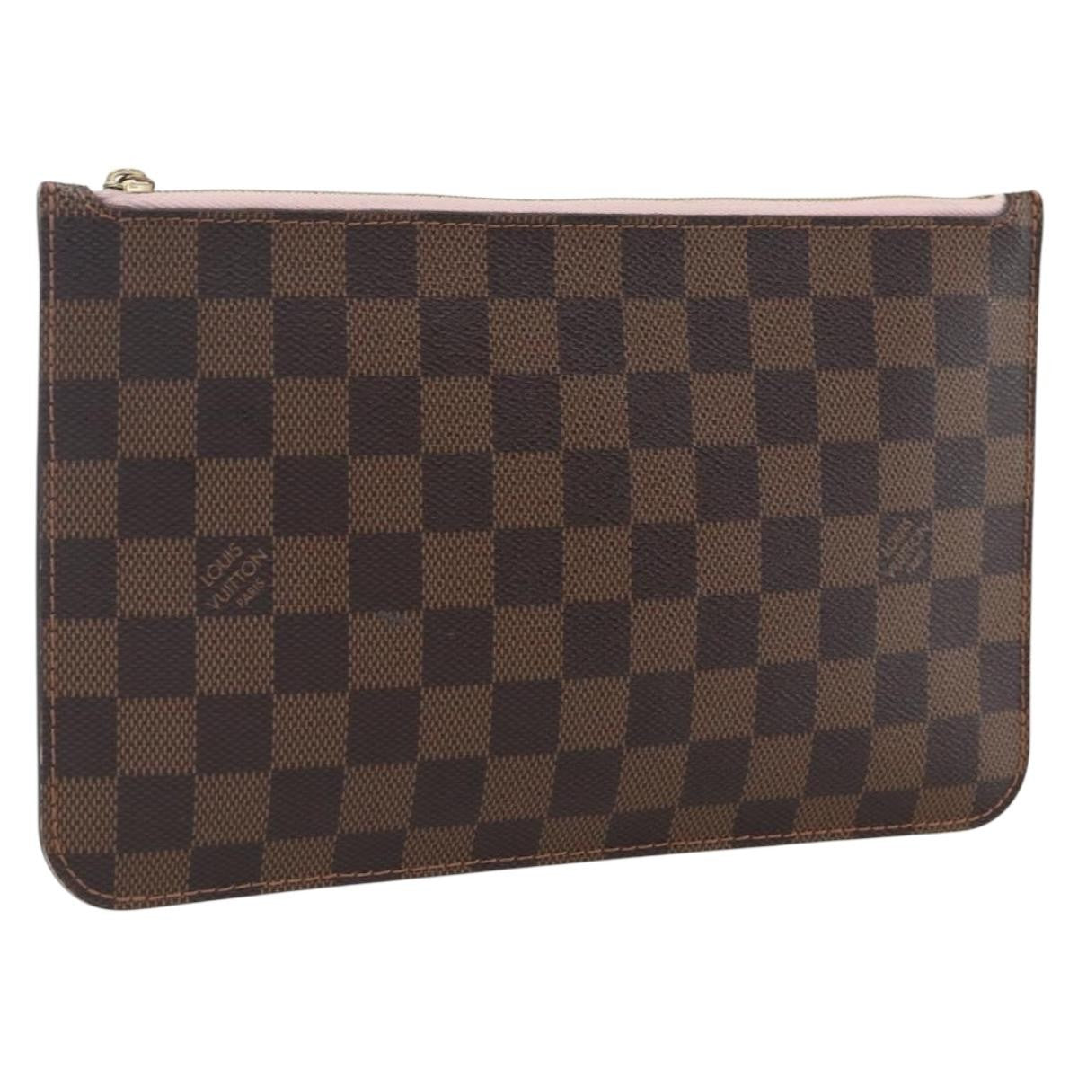 Louis Vuitton Neverfull Pochette Damier Brown Canvas Clutche & Pouche Bag (Pre-Owned)