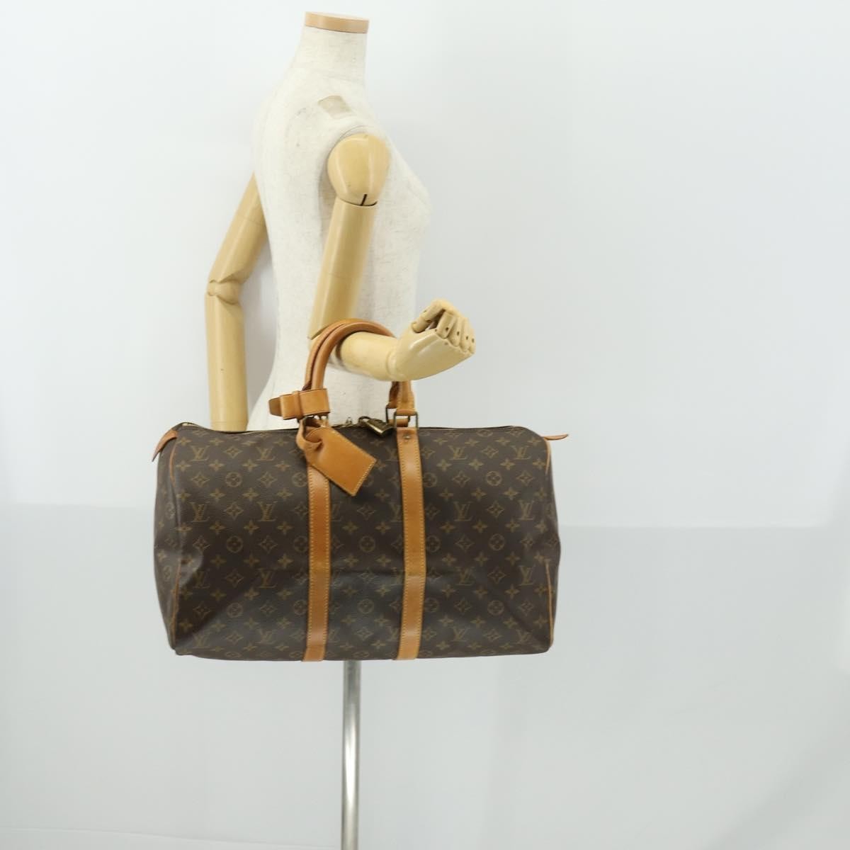 Louis Vuitton Keepall Bag Monogram Canvas Brown Canvas Travel Bag Bag (Pre-Owned)