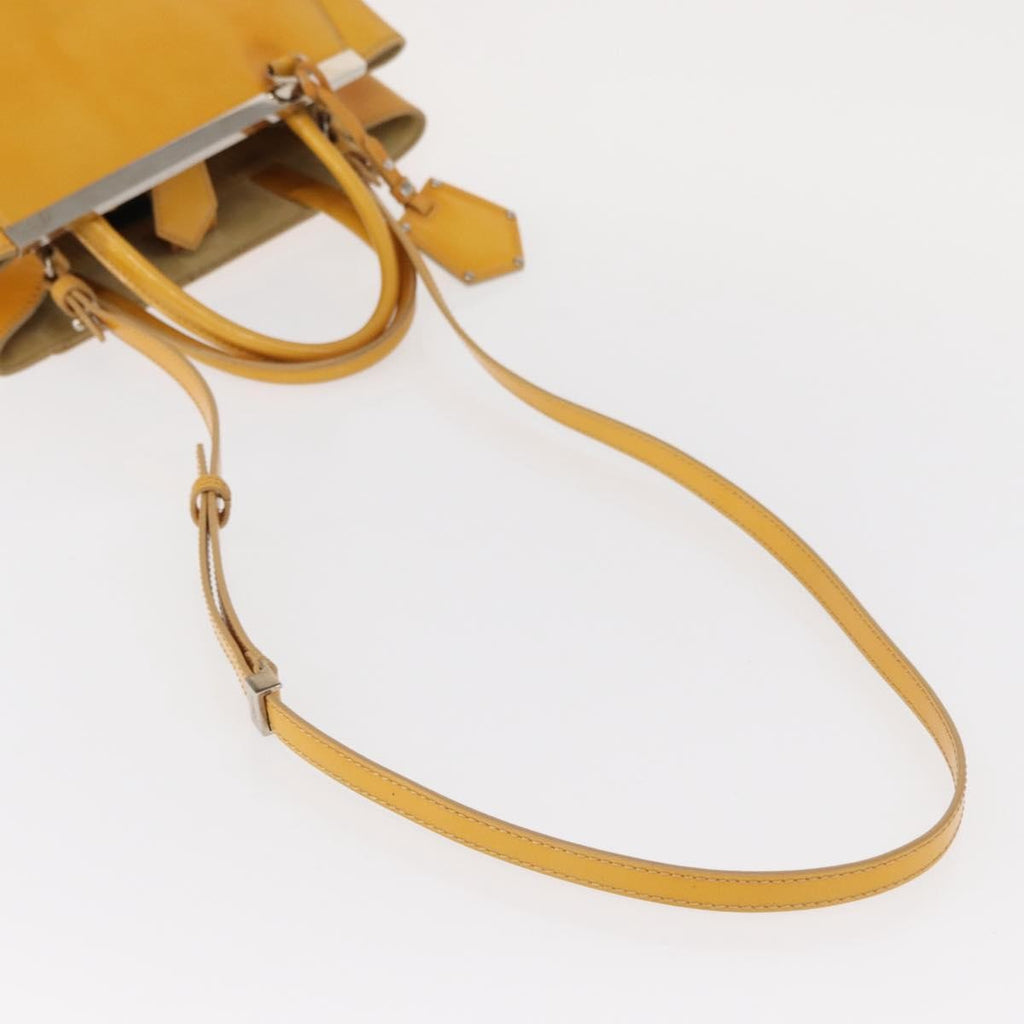 Fendi 2Jours Bag Leather Yellow Leather Handbag (Pre-Owned)