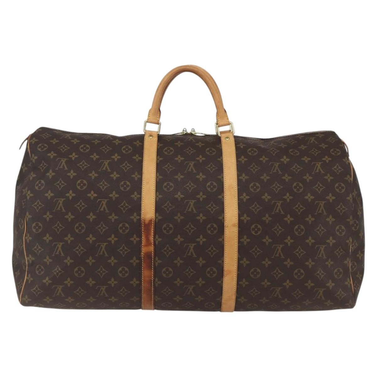 Louis Vuitton Keepall Bag Monogram Canvas Brown Canvas Travel Bag Bag (Pre-Owned)