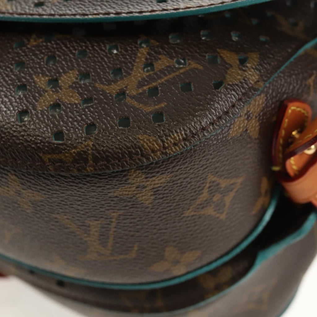 Louis Vuitton Flore Saumur Handbag Perforated Monogram Canvas Brown Canvas Shoulder Bag Bag (Pre-Owned)