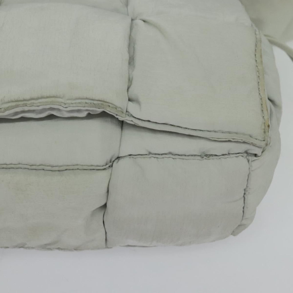 Bottega Veneta Padded Tech Cassette Crossbody Bag Intrecciato Nylon Gray Nylon Shoulder Bag Bag (Pre-Owned)