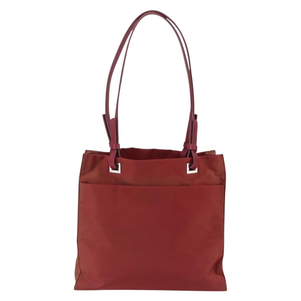 Prada Vintage Tote Tessuto Red Nylon Tote Bag Bag (Pre-Owned)