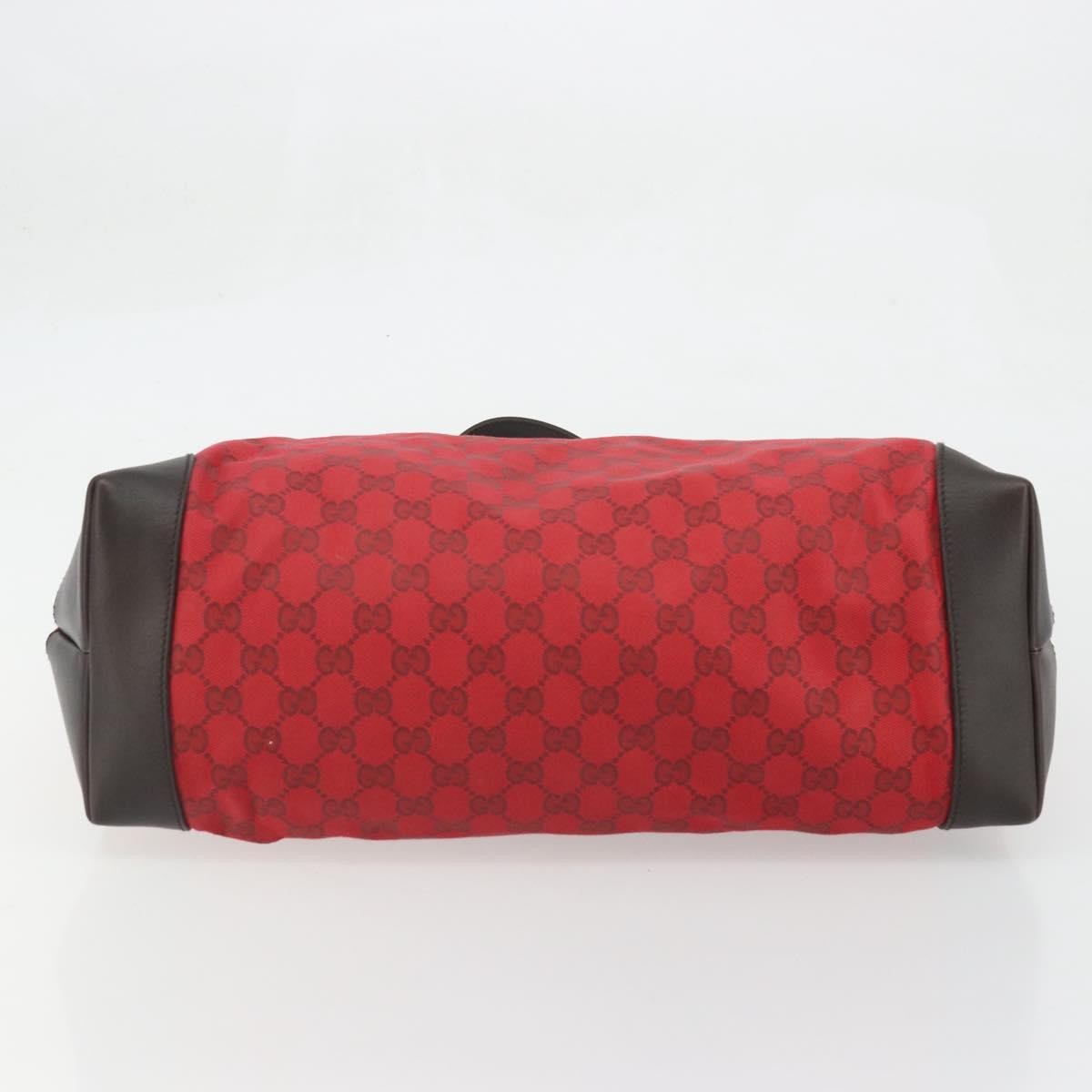 Gucci Original Zip Tote Gg Canvas With Leather Red Canvas Tote Bag Bag (Pre-Owned)