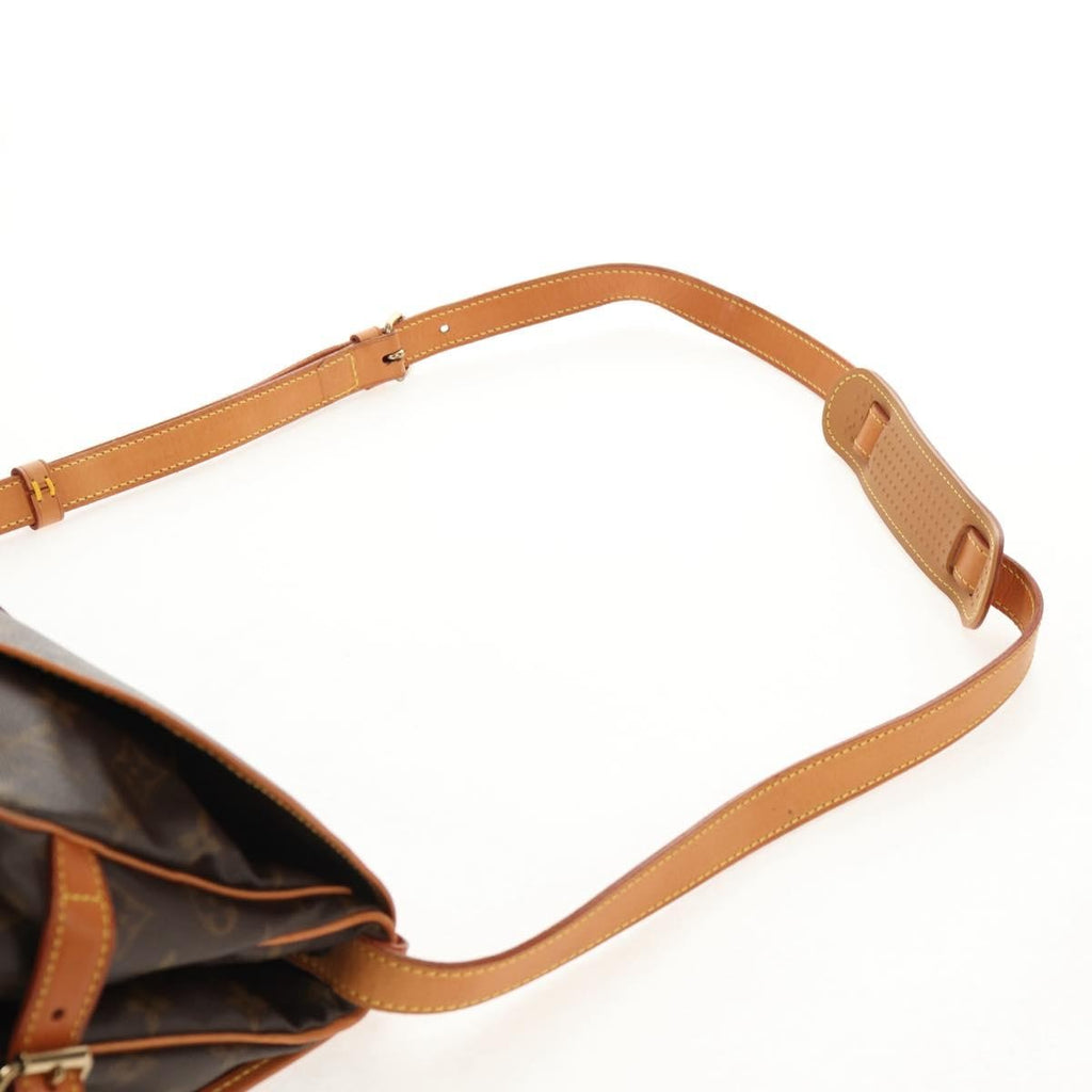 Louis Vuitton Saumur Handbag Monogram Canvas Brown Canvas Shoulder Bag Bag (Pre-Owned)