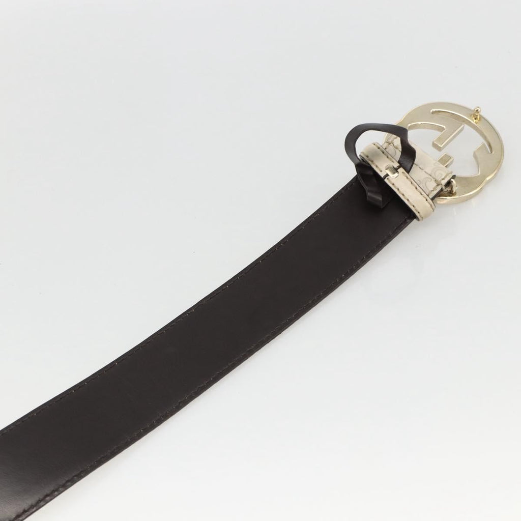 Gucci Vintage Interlocking G Reversible Belt Leather White Leather Belts Accessory (Pre-Owned)