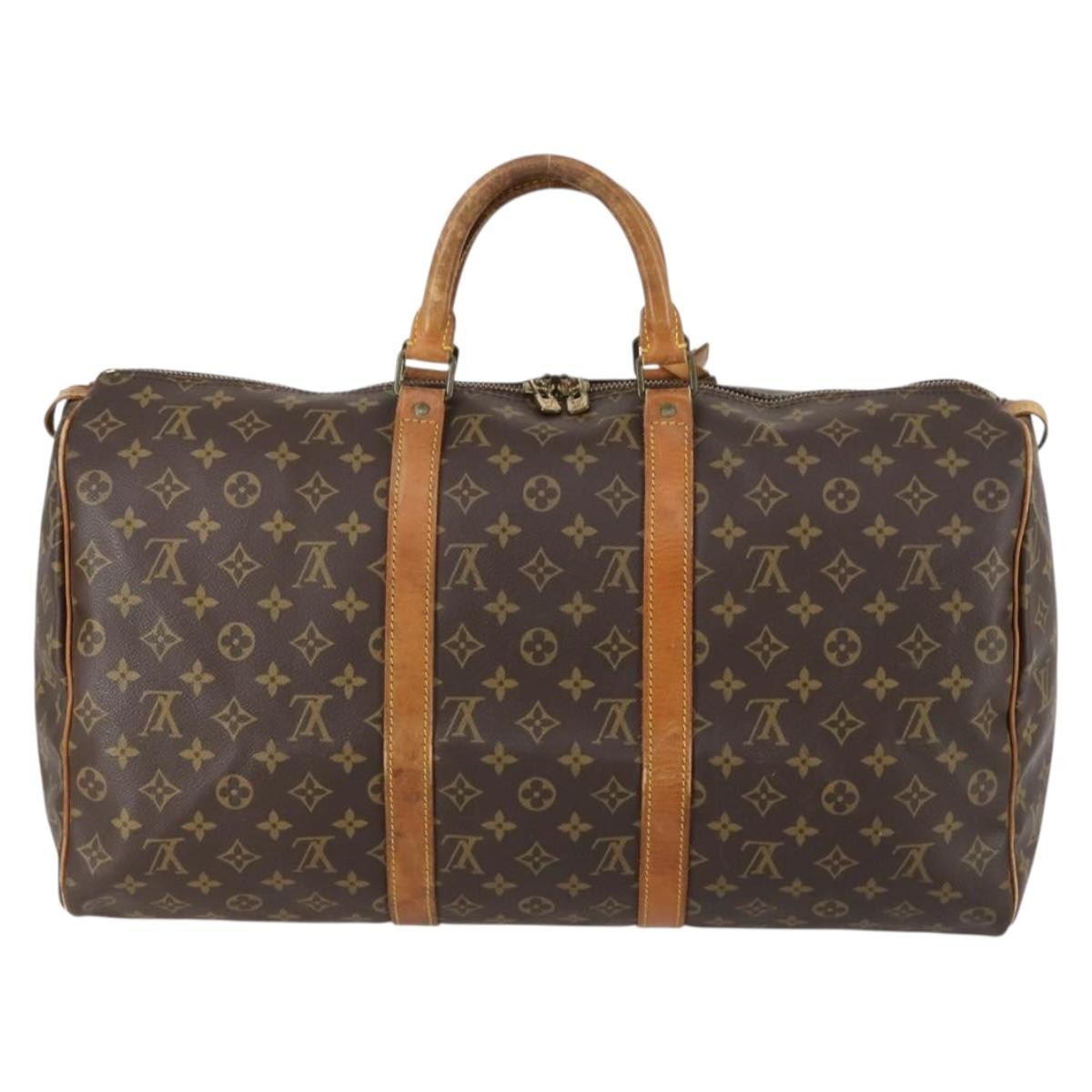 Louis Vuitton Keepall Bag Monogram Canvas Brown Canvas Travel Bag Bag (Pre-Owned)