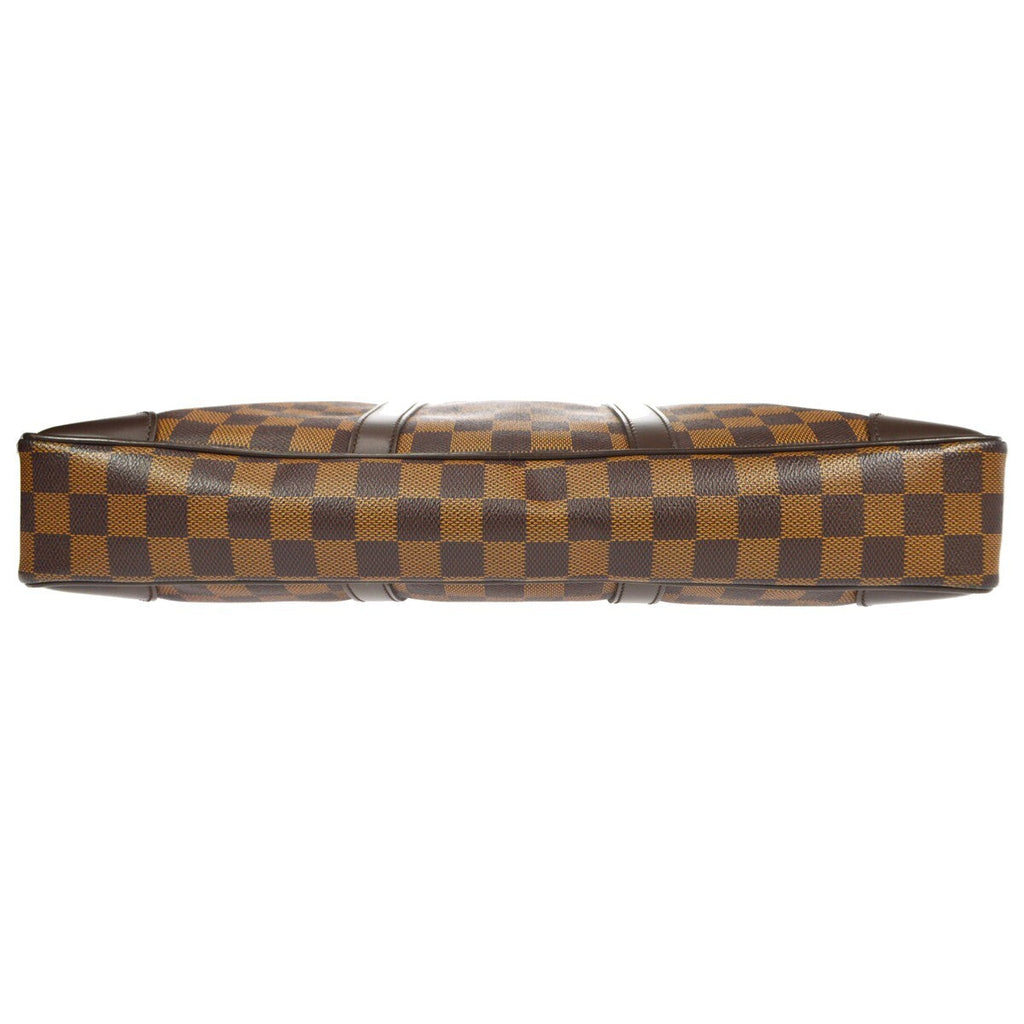 Louis Vuitton Porte-Documents Voyage Briefcase Damier Brown Canvas Briefcase Bag (Pre-Owned)