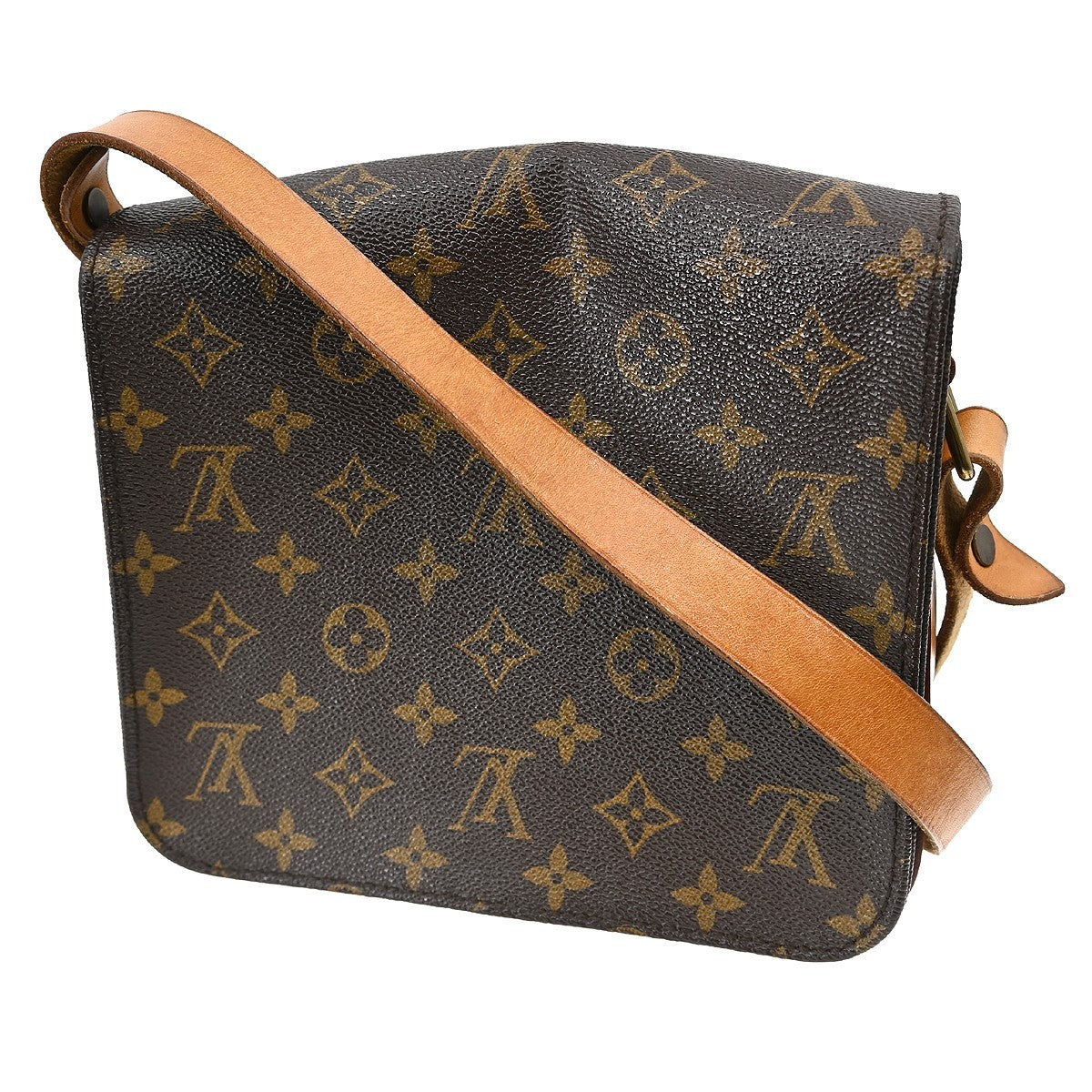 Louis Vuitton Cartouchiere Handbag Monogram Canvas Brown Canvas Shoulder Bag Bag (Pre-Owned)
