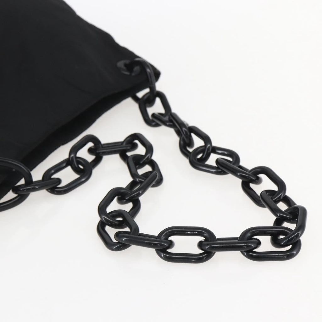 Prada Chain Shoulder Bag Tessuto Black Nylon Shoulder Bag Bag (Pre-Owned)