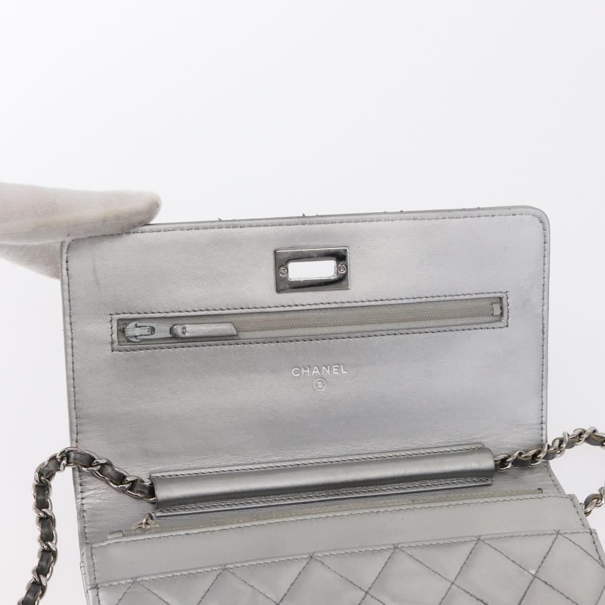 Chanel Reissue 2.55 Wallet On Chain Quilted Lambskin Silver Leather Shoulder Bag Bag (Pre-Owned)