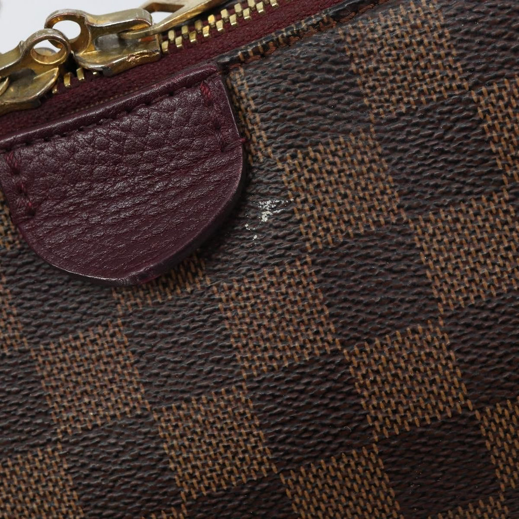 Louis Vuitton Hyde Park Handbag Damier With Leather Brown Canvas Handbag (Pre-Owned)