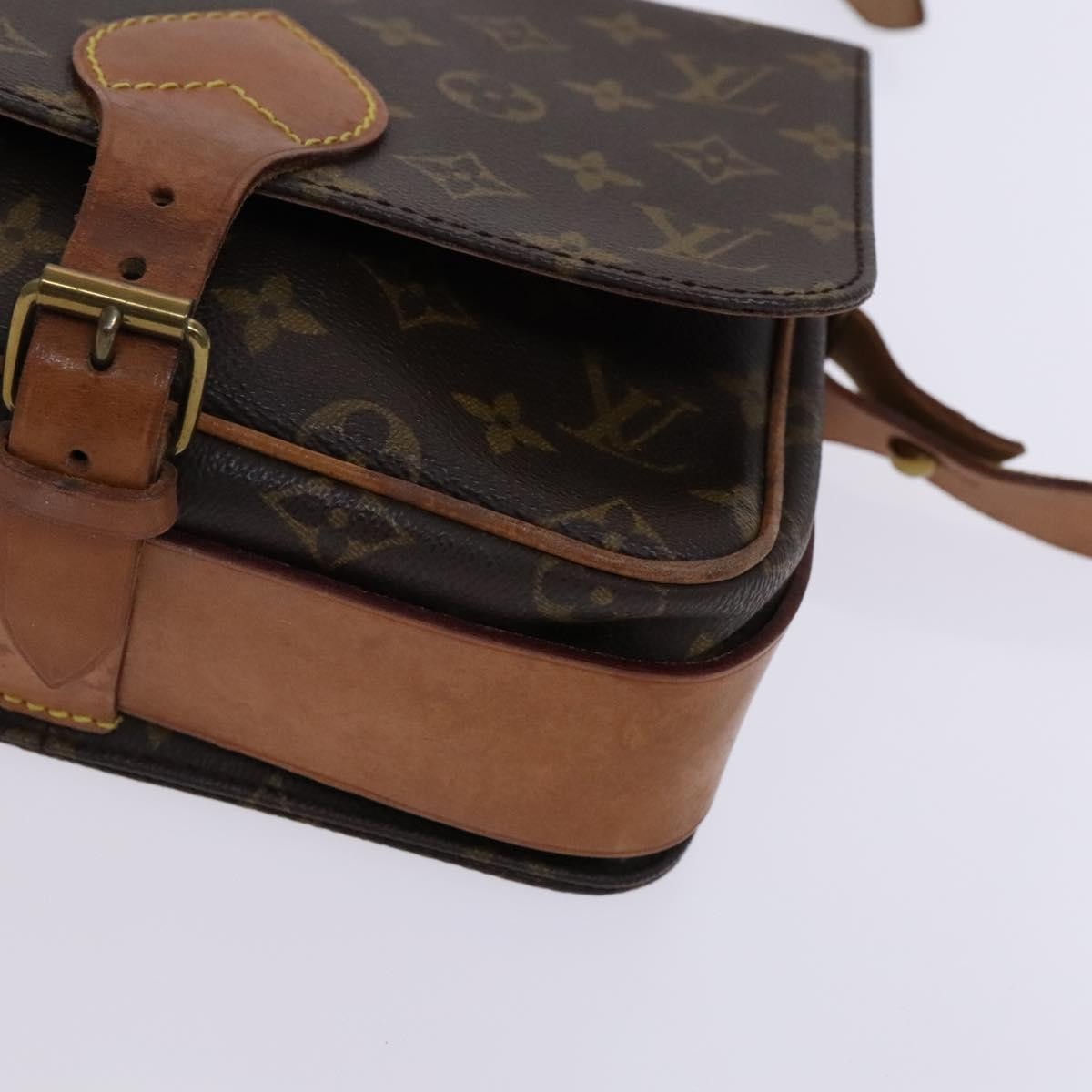Louis Vuitton Cartouchiere Handbag Monogram Canvas Brown Canvas Shoulder Bag Bag (Pre-Owned)