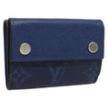 Louis Vuitton Discovery Wallet Monogram Taigarama Blue Leather Wallets Accessory (Pre-Owned)