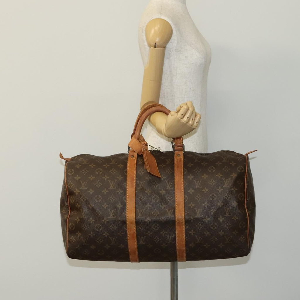 Louis Vuitton Keepall Bag Monogram Canvas Brown Canvas Travel Bag Bag (Pre-Owned)