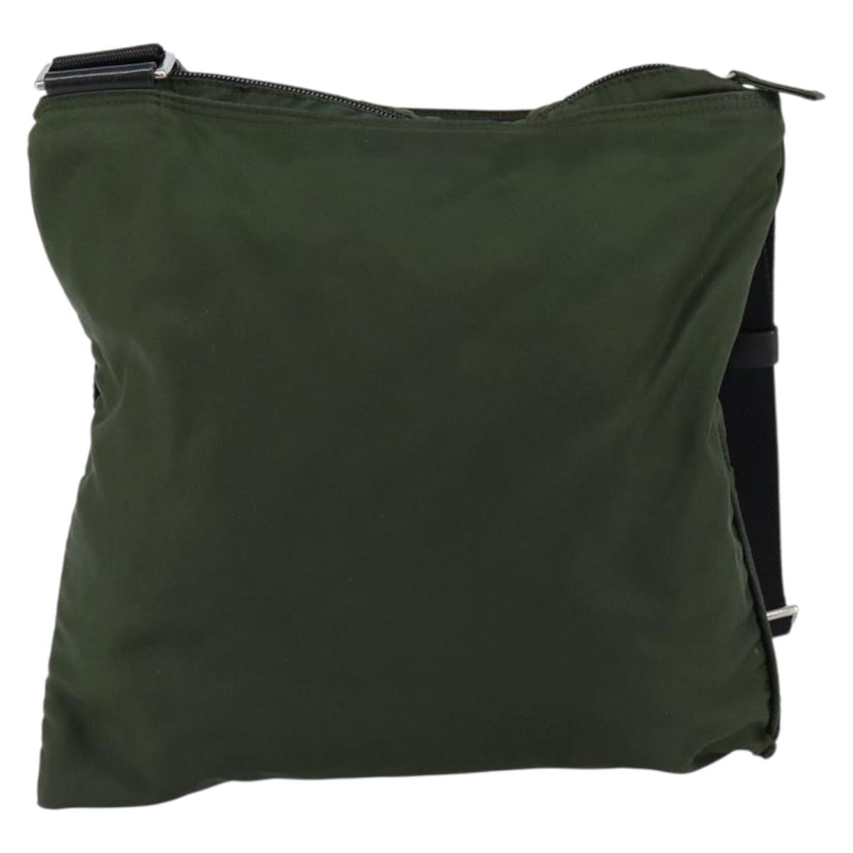 Prada Flat Messenger Bag Tessuto Khaki Nylon Shoulder Bag Bag (Pre-Owned)