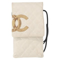 Chanel Cambon Flap Crossbody Bag Quilted Lambskin White Leather Shoulder Bag Bag (Pre-Owned)