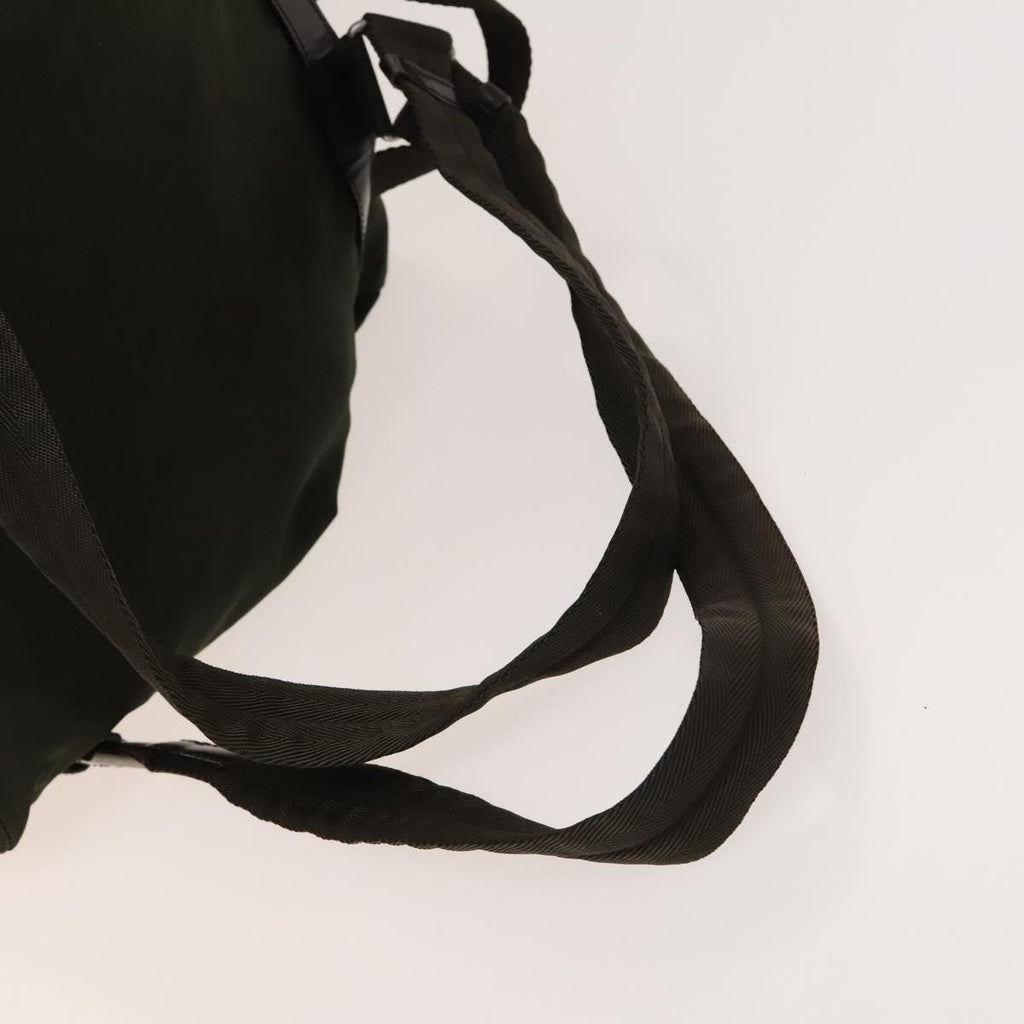 Prada Vela Double Front Pocket Backpack Tessuto With Saffiano Leather Khaki Nylon Backpack Bag (Pre-Owned)