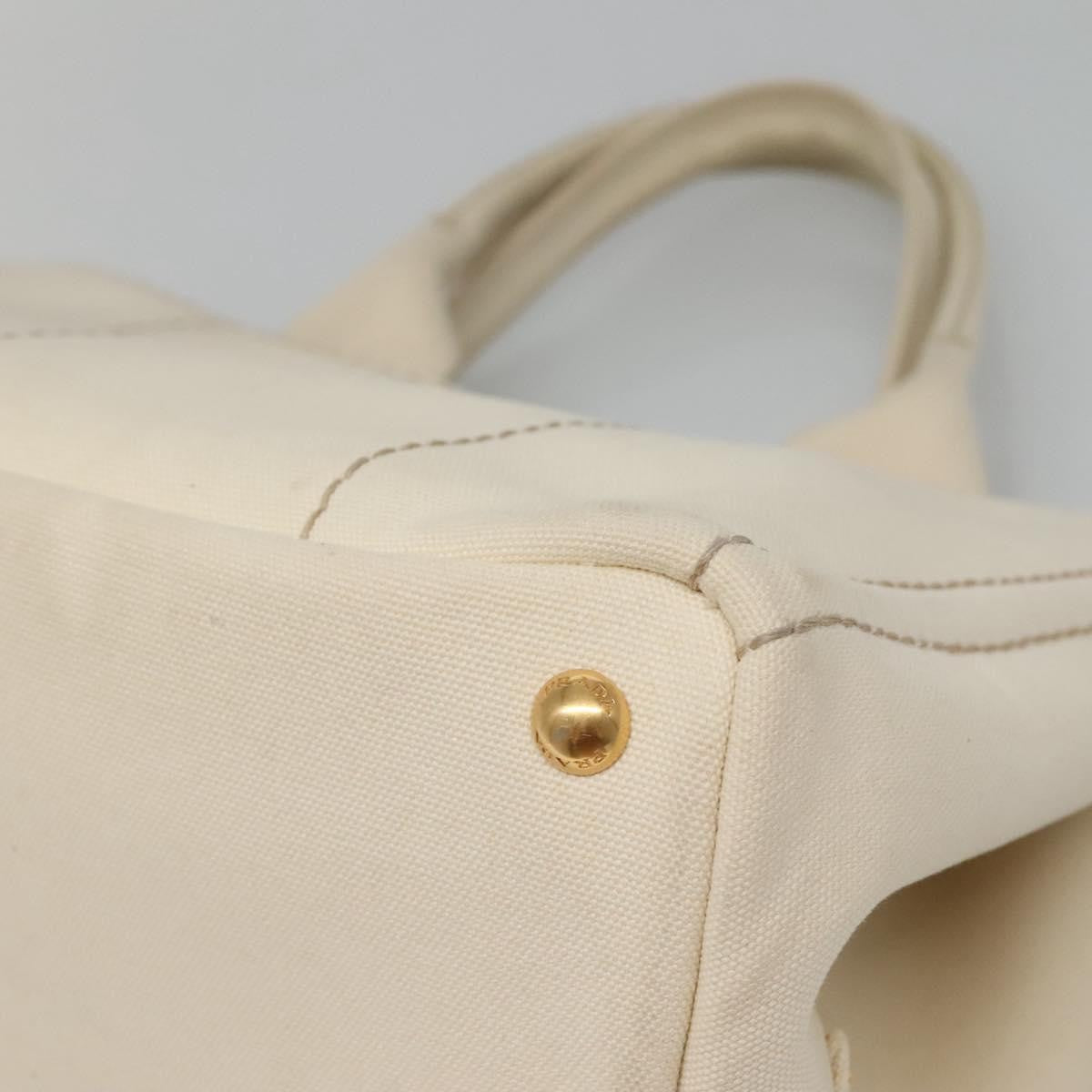 Prada Canapa Tote Canvas White Canvas Tote Bag Bag (Pre-Owned)