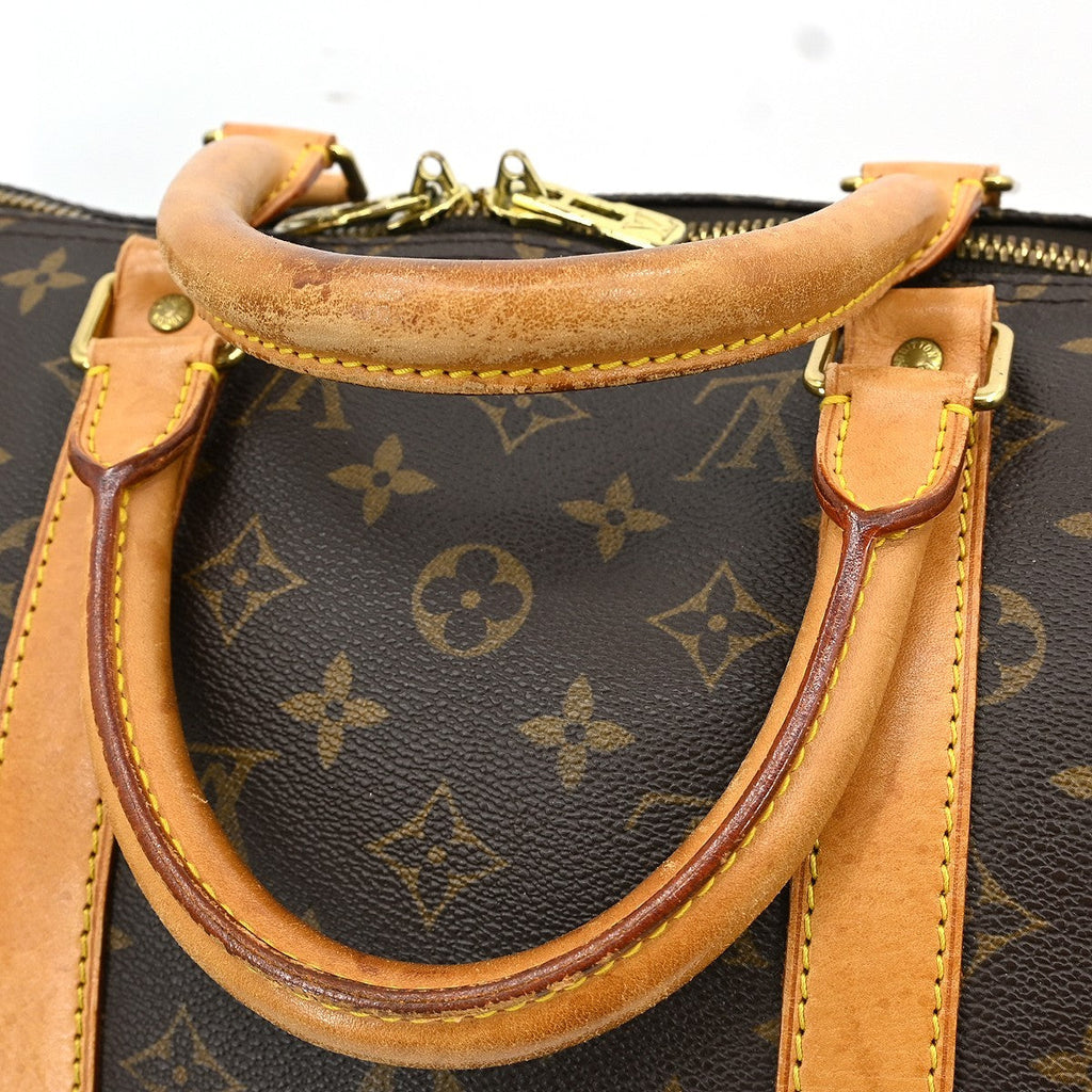 Louis Vuitton Keepall Bandouliere Bag Monogram Canvas Brown Canvas Travel Bag Bag (Pre-Owned)