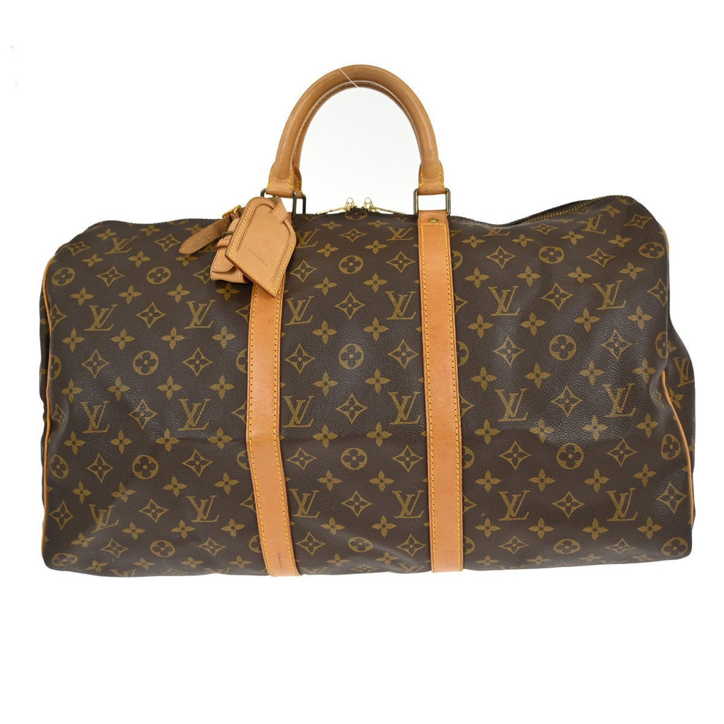 Louis Vuitton Keepall Bag Monogram Canvas Brown Canvas Travel Bag Bag (Pre-Owned)