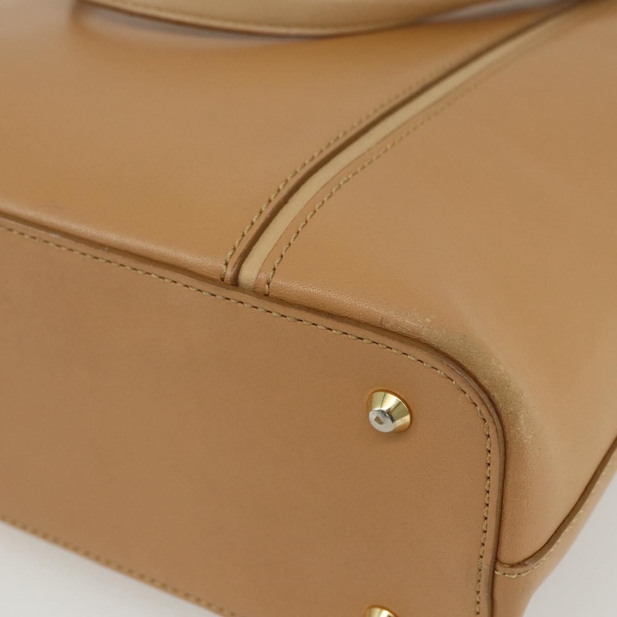 Burberry Vintage Handbag Leather Beige Leather Handbag (Pre-Owned)
