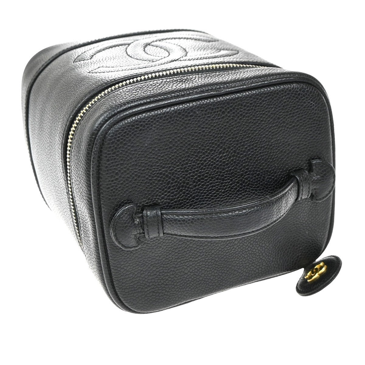 Chanel Vintage Timeless Cosmetic Case Caviar Black Leather Clutche & Pouche Bag (Pre-Owned)