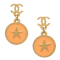Chanel Cc Star Dangle Earrings Metal With Enamel Pink Gold_Plated Earrings Jewelry (Pre-Owned)