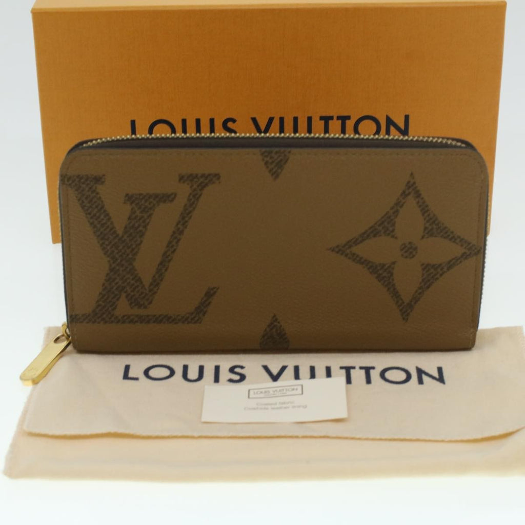 Louis Vuitton Zippy Wallet Nm Monogram Giant Reverse Brown Canvas Wallets Accessory (Pre-Owned)