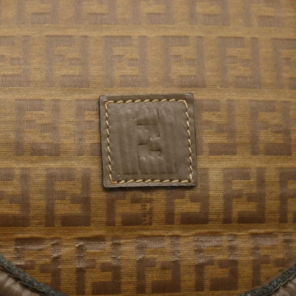 Fendi Zucchino Canvas Brown Canvas Handbag (Pre-Owned)