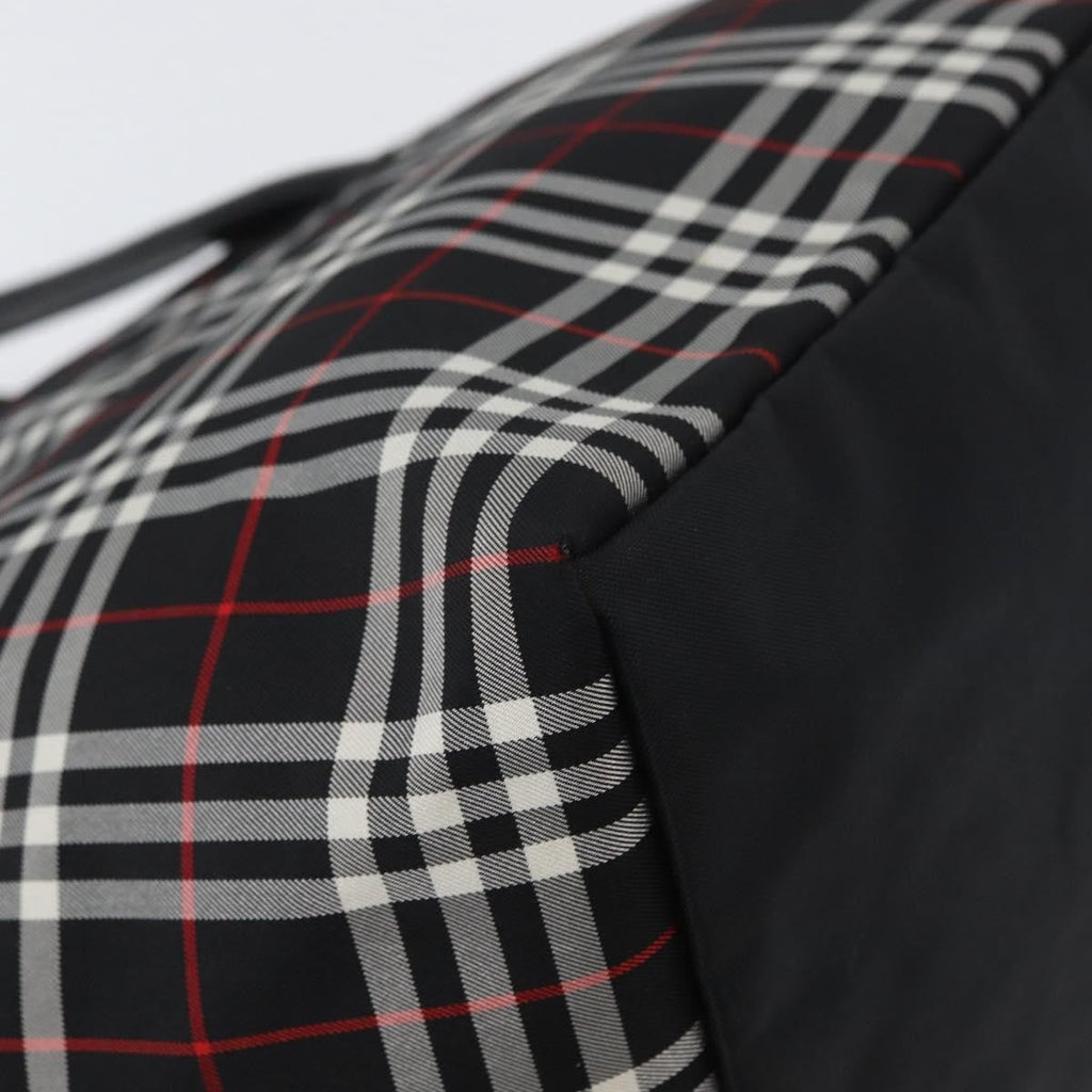 Burberry Nova Check Handbag Nylon Black Nylon Handbag (Pre-Owned)
