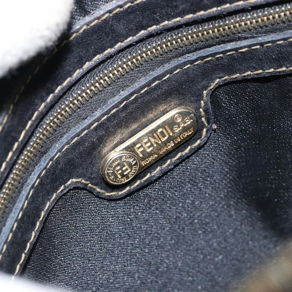 Fendi Vintage Pequin Shoulder Bag Pequin Brown Canvas Shoulder Bag Bag (Pre-Owned)