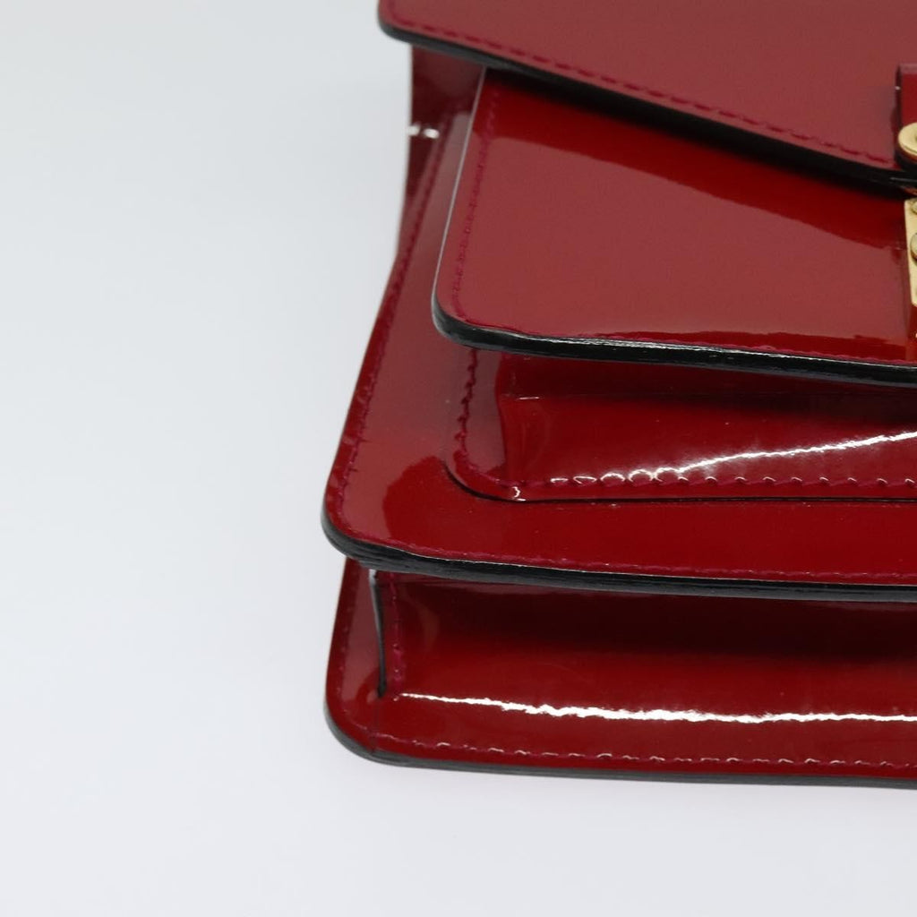 Louis Vuitton Monceau Handbag Vernis Red Patent_Leather Handbag (Pre-Owned)