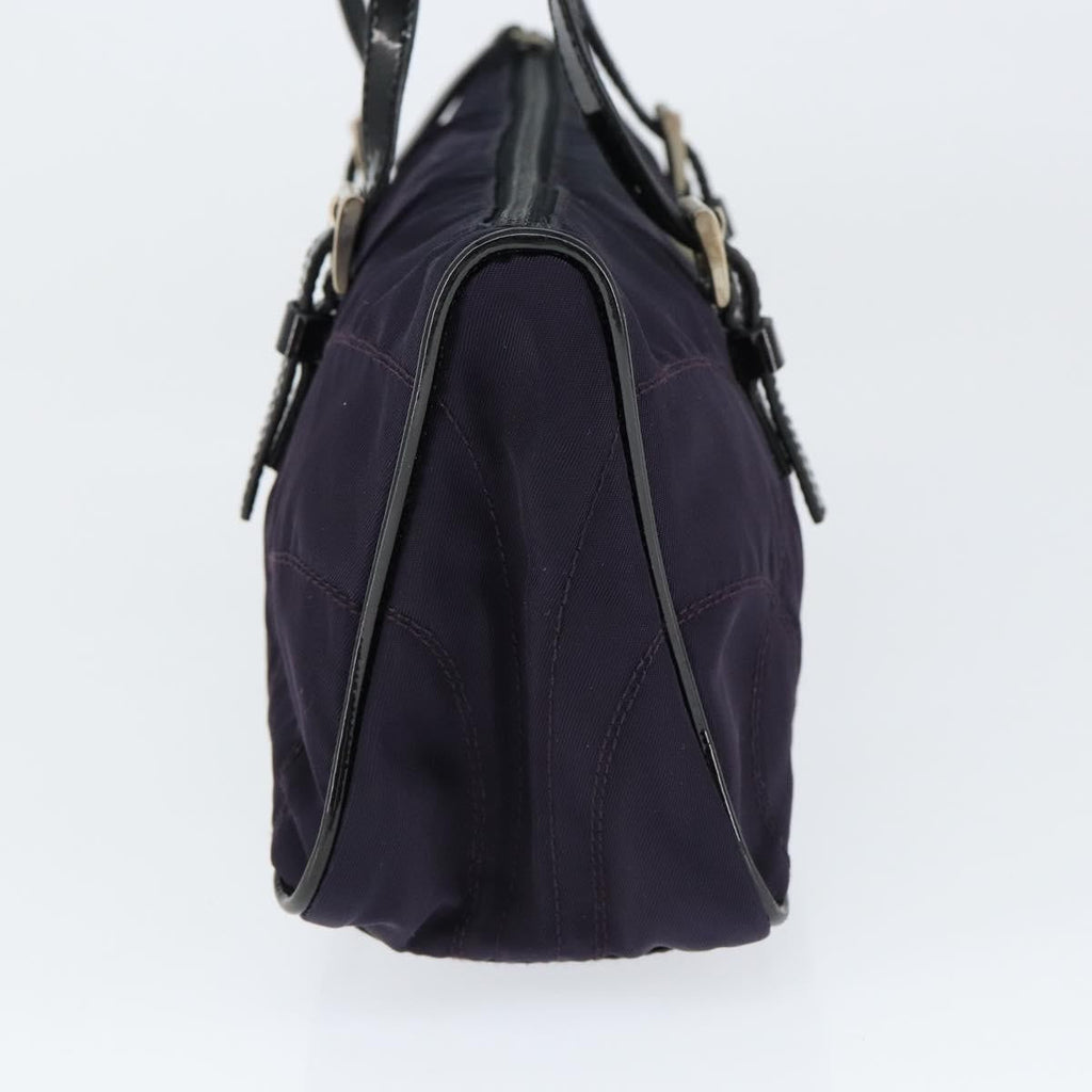 Prada Baguette Shoulder Bag Quilted Tessuto With Leather Purple Nylon Shoulder Bag Bag (Pre-Owned)