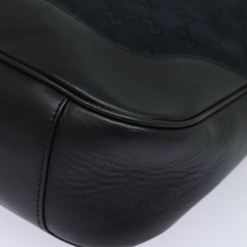 Gucci Bamboo Shoulder Bag Gg Canvas Black Canvas Shoulder Bag Bag (Pre-Owned)