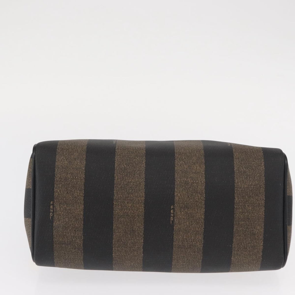 Fendi Vintage Pequin Convertible Boston Bag Coated Canvas Brown Canvas Travel Bag Bag (Pre-Owned)