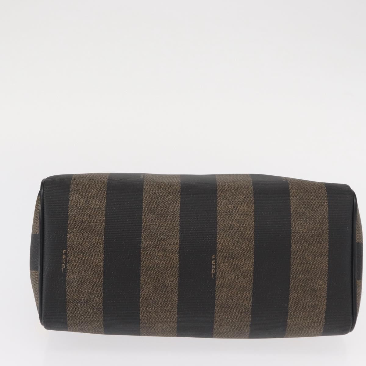 Fendi Vintage Pequin Convertible Boston Bag Coated Canvas Brown Canvas Travel Bag Bag (Pre-Owned)