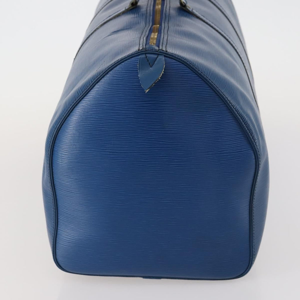 Louis Vuitton Keepall Bag Epi Leather Blue Leather Travel Bag Bag (Pre-Owned)