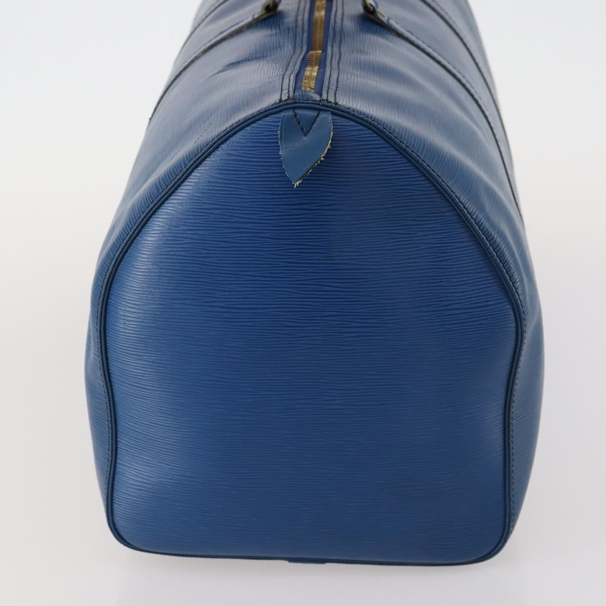 Louis Vuitton Keepall Bag Epi Leather Blue Leather Travel Bag Bag (Pre-Owned)