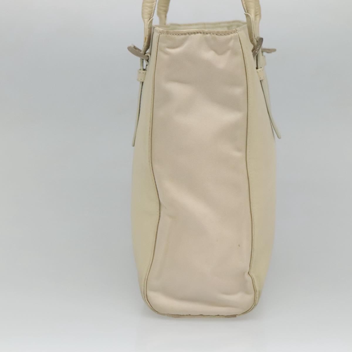Prada Vintage Shoulder Bag Nylon And Leather White Leather Shoulder Bag Bag (Pre-Owned)