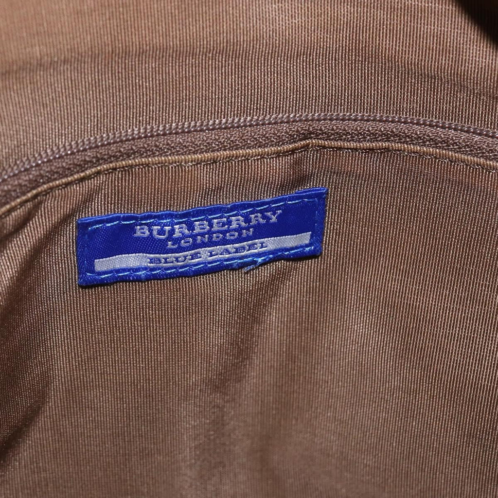 Burberry Blue Label Handbag Leather Brown Leather Handbag (Pre-Owned)